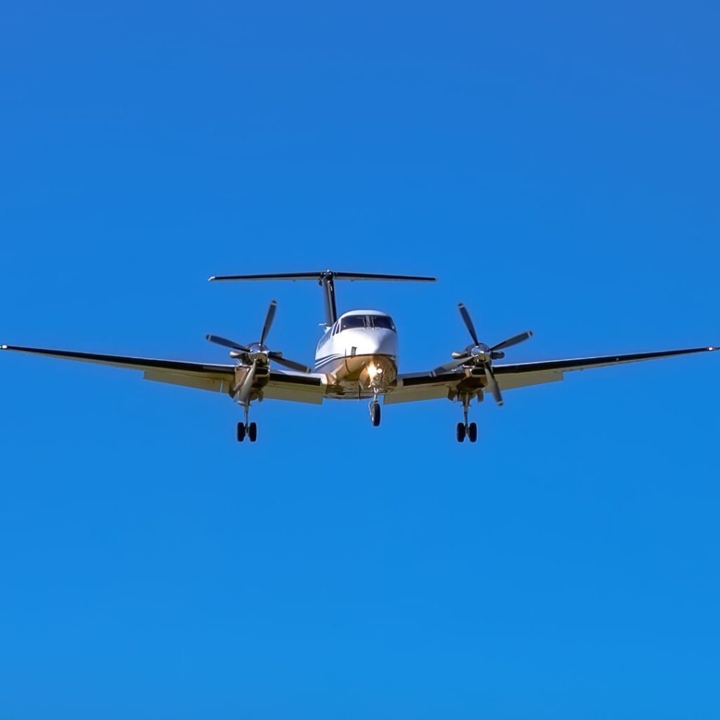 King Air 350 in the air