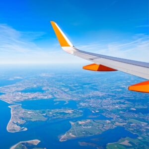 plane wing out window