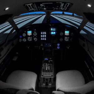 Frontal view of the PC-12 simulator