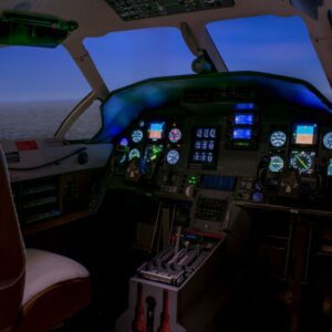 A view inside the PC-12 simulator