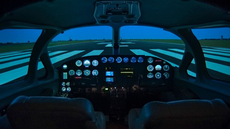 Inside a plane cockpit