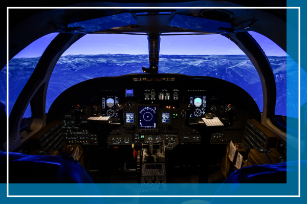 Cessna Citation Simulator 2 Person flying a flight simulator