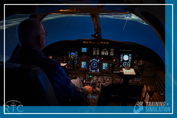 Cessna Citation Simulator 4 Pilot flying a simulator