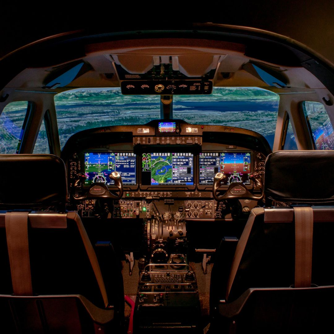 view from king air cockpit